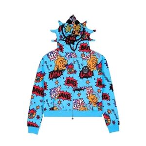 Men's Graphic Blue Hoodie Jacket